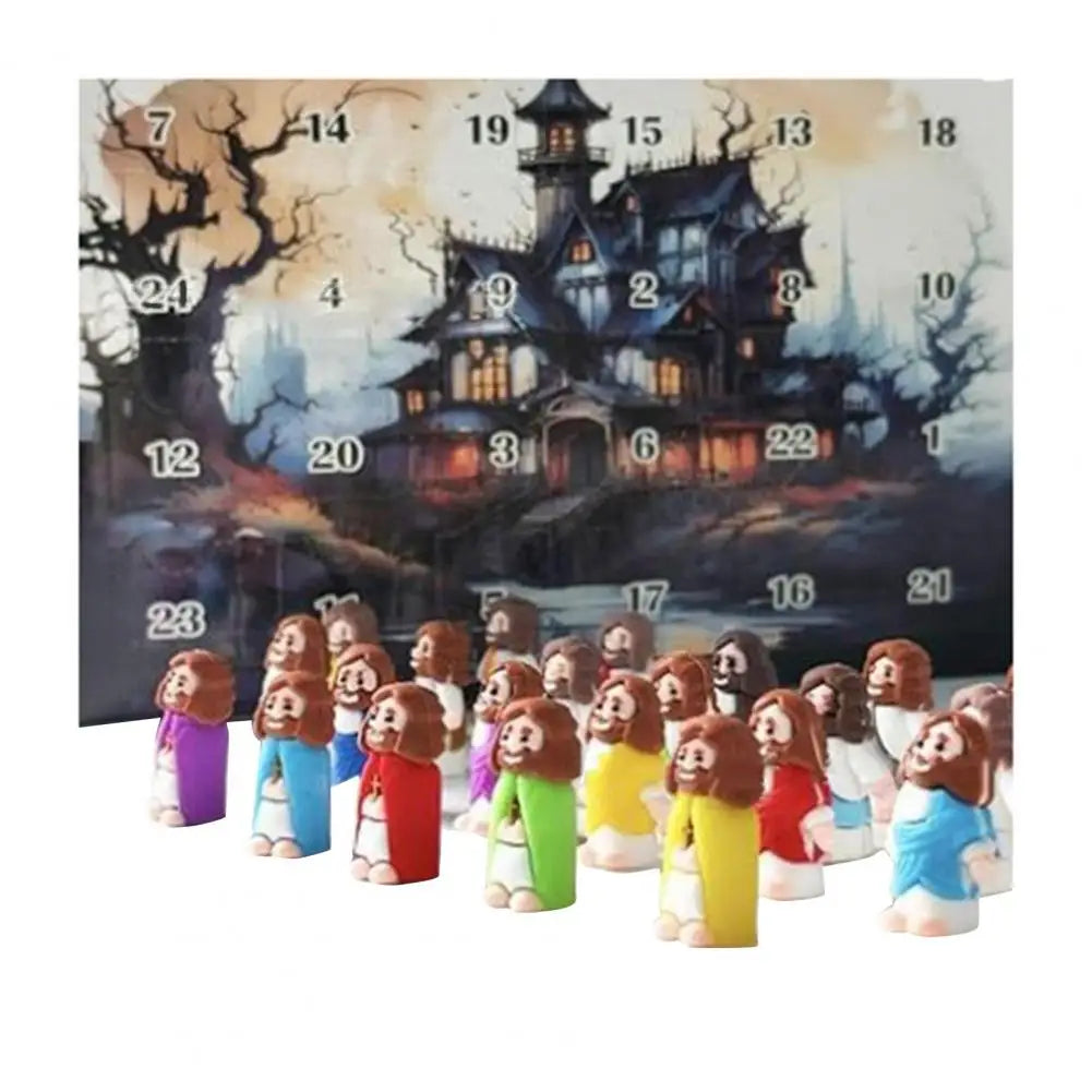 Mini Jesus Figurines Set,Christmas Advent Calendar,24Pcs,Tiny Jesus Doll Statue,Easter Egg Stuffers Religious Gifts
