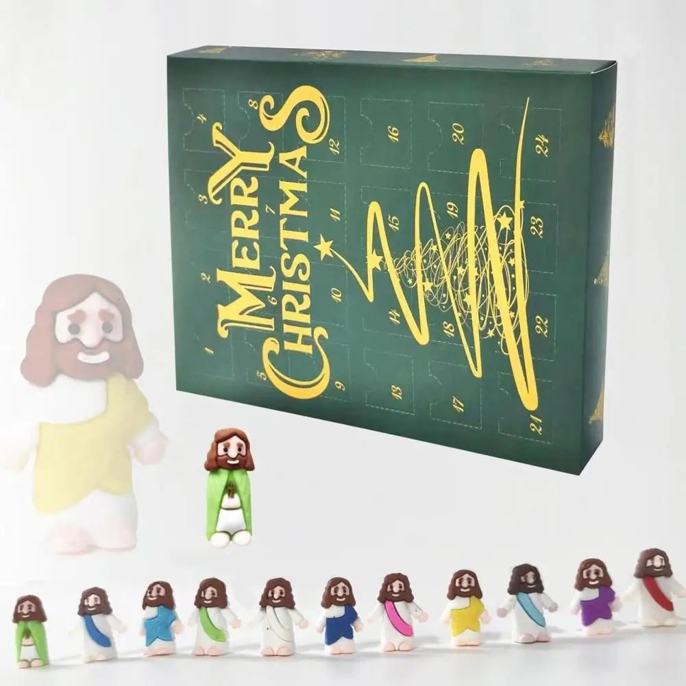 Mini Jesus Figurines Set,Christmas Advent Calendar,24Pcs,Tiny Jesus Doll Statue,Easter Egg Stuffers Religious Gifts