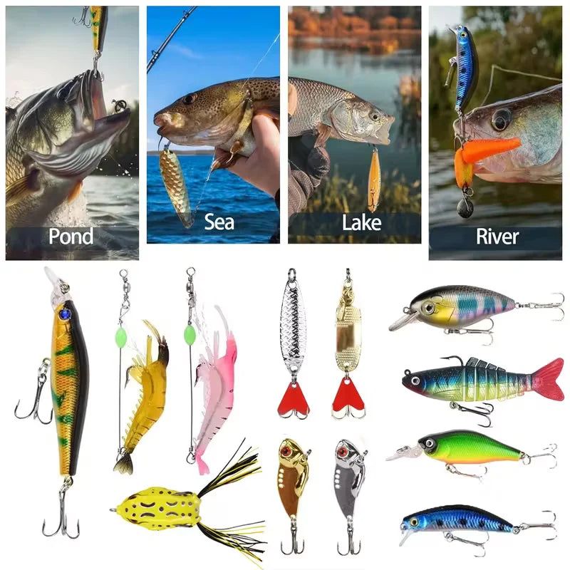 Fishing Advent Calendar 2025 24Pcs Fishing Lures Gift Box Kit Including Crankbaits Soft Baits Christmas Countdown Lure Gift Kit